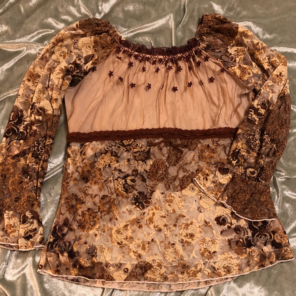 Peasant-style Lace Top - Perfect Fall Colors!